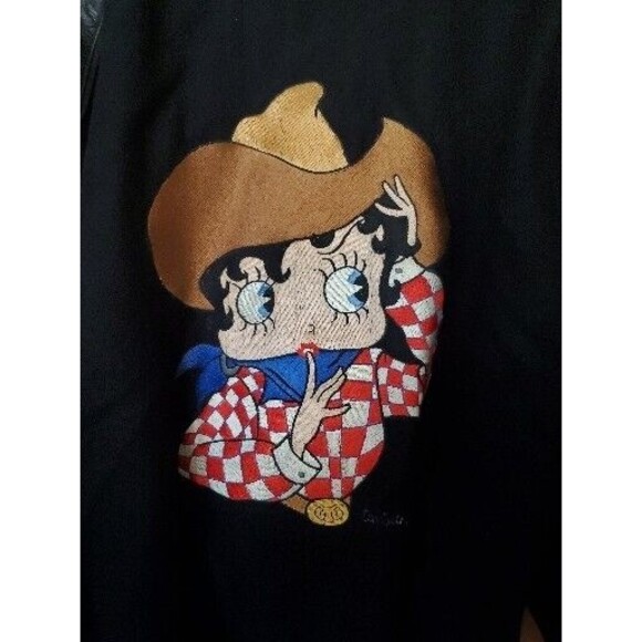 Vintage 1993 Too Cute!  Wool Leather Varsity Jacket BETTY BOOP - Picture 4 of 15